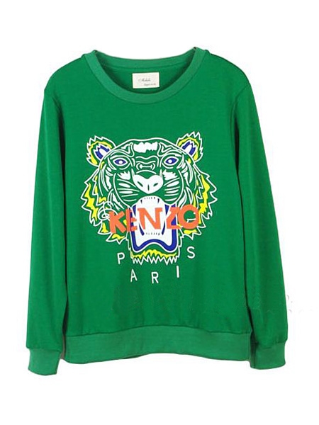 felpa verde tipo kenzo stampa tigre low cost - economica -- donna -- moda autunno inverno 2012 2013 -- shopping online